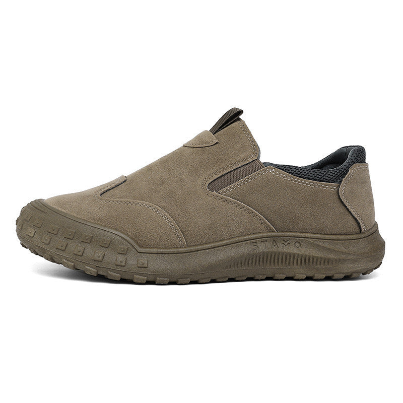 24 spring popular labor protection shoes men's shoes low-top waterproof leather boots men's outdoor anti-slip wear-resistant casual work shoes