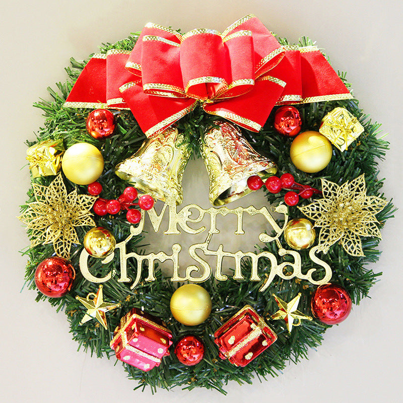 Christmas decoration door pendant hanging rattan circle Christmas wreath 30cm 40cm 50cm 60cm hotel shopping mall decoration