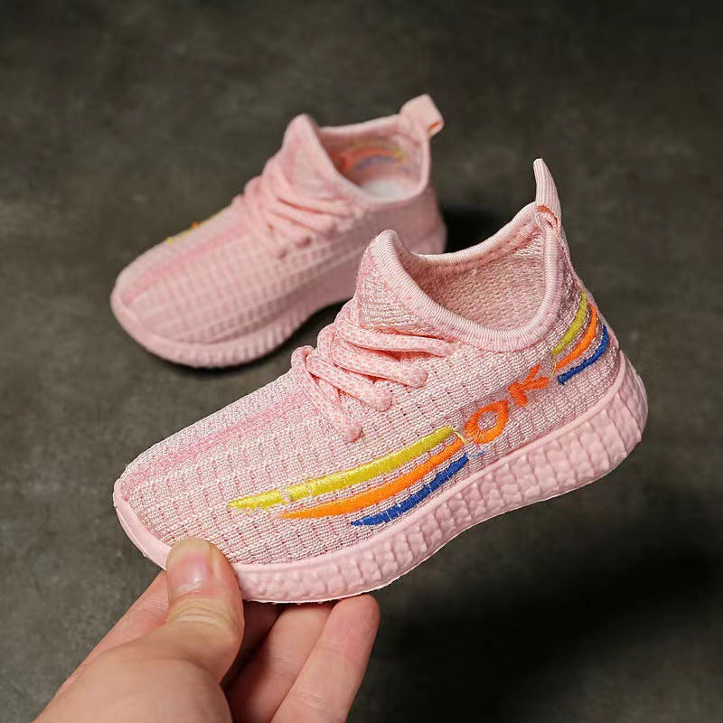 Children's shoes 2024 summer Korean coconut shoes fly weave breathable soft sole sneakers men's and women's casual shoes wholesale