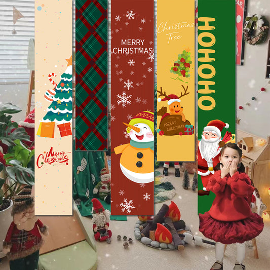 Christmas hanging cloth store background wall atmosphere decoration banner bar shopping mall store scene layout banner photography