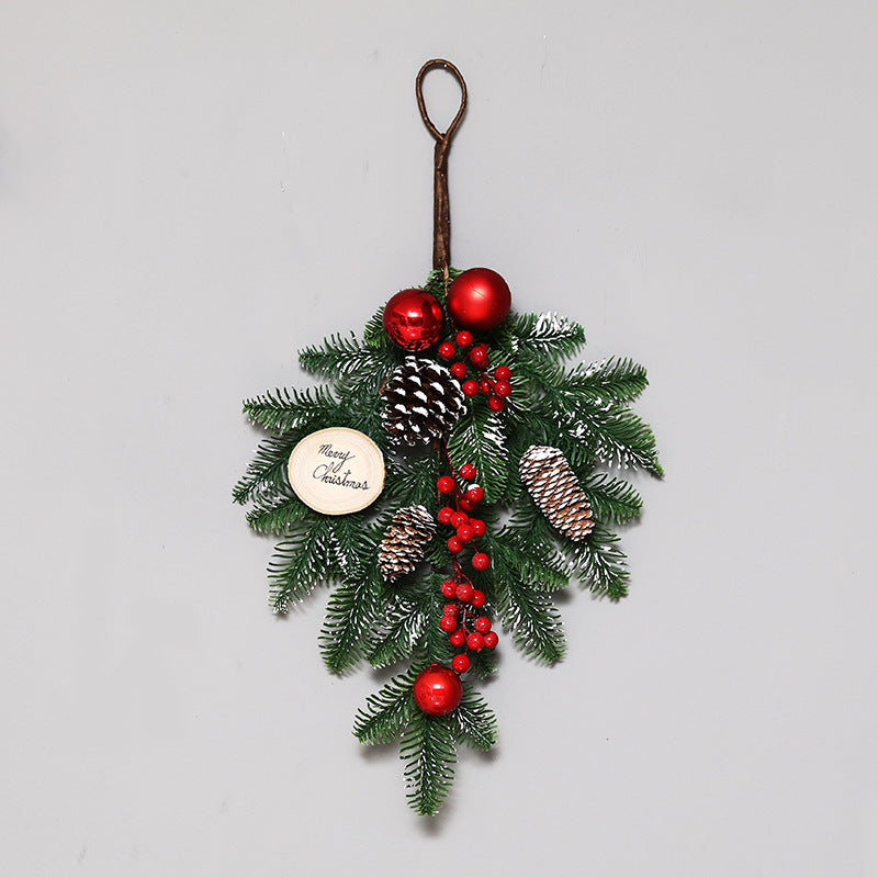 Cross-border Christmas decoration Christmas tree wreath rattan horn door hanging wall hanging hotel mall pendant wreath