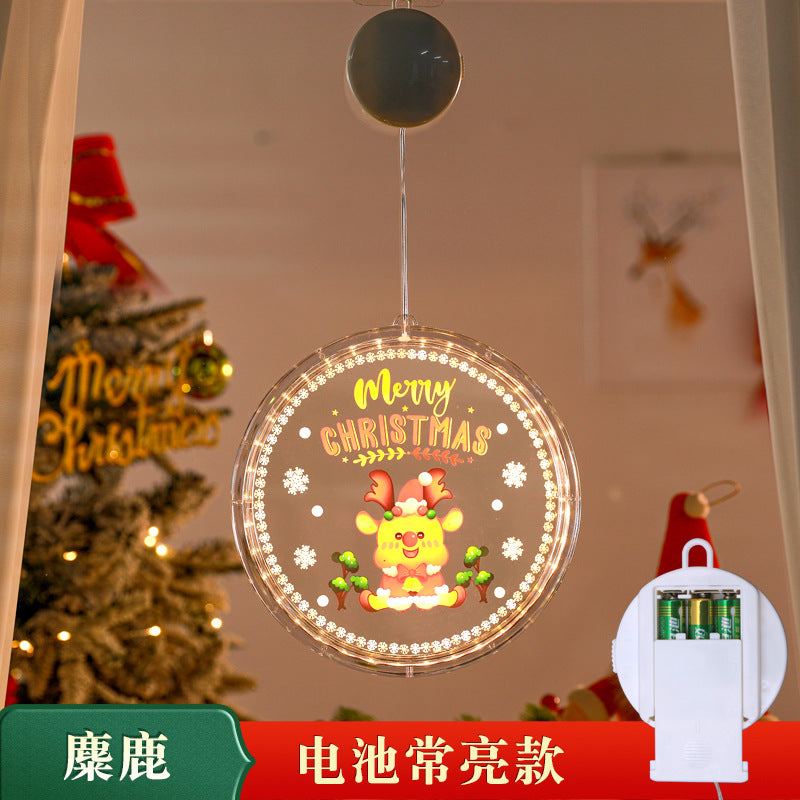 Cross-border Christmas LED Luminous Decoration Gift Window Creative Safety Knot Window Sticker Toy Gift Hanging Ornament