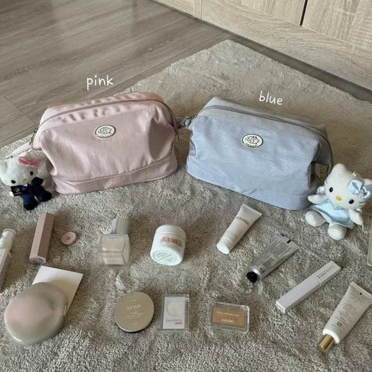 Homemade "Little Milk Candy" cosmetic bag waterproof travel toiletry bag Large capacity carry-on bag inner bag storage bag