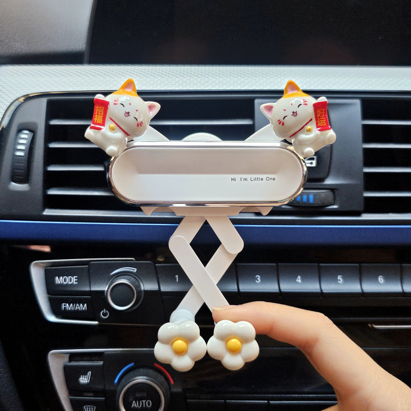 Car mobile phone holder navigation 2023 new cute car interior export decoration Daquan car fixed support free shipping