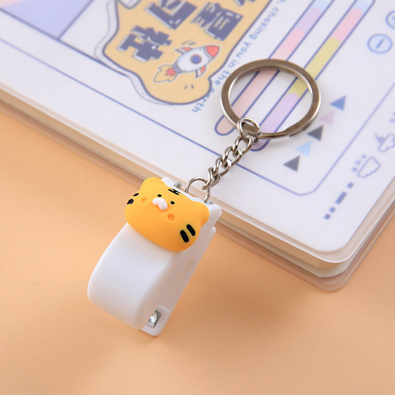 Creative cute cartoon mini stapler students carry keychain pendant small office binder wholesale