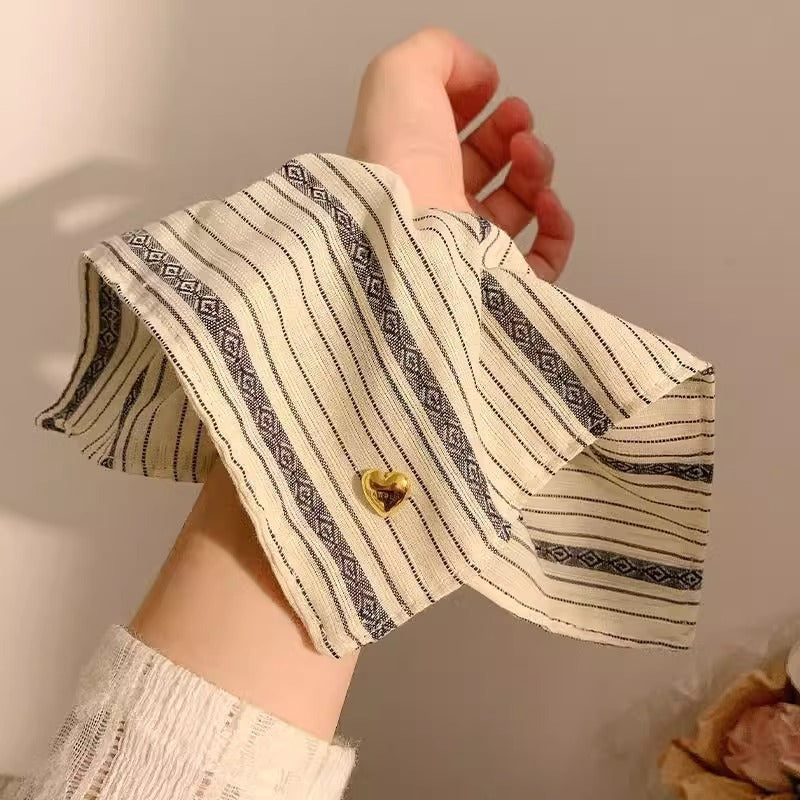 New Chinese blended style square scarf large intestine scrunchie women's large high-end square headband low ponytail hair tie hair accessory