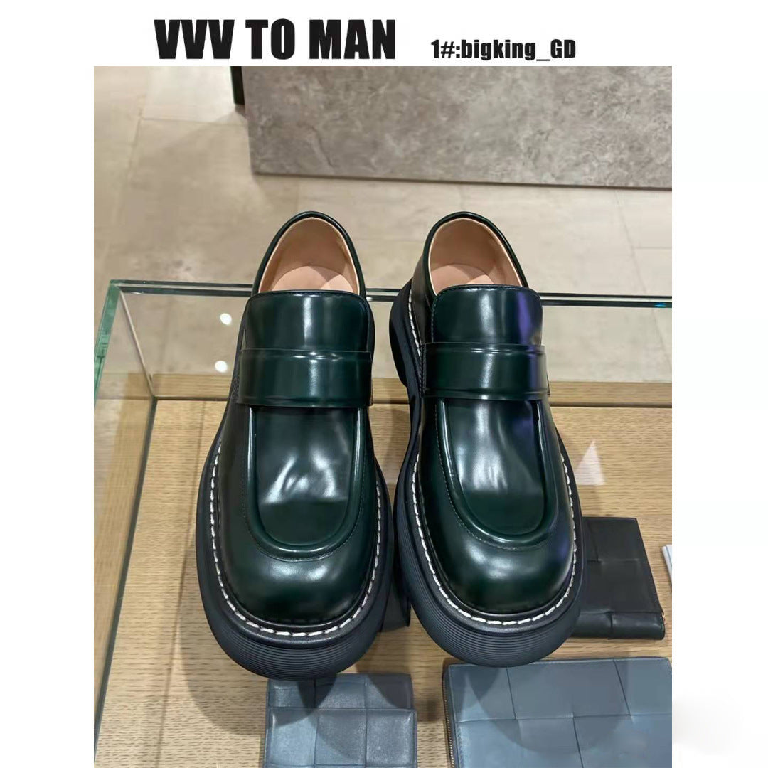 Loafers men's 2025 Cruise New Single Shoes Women's Platform Shoes Flats Bottom Couple Small Leather Shoes Plus Size
