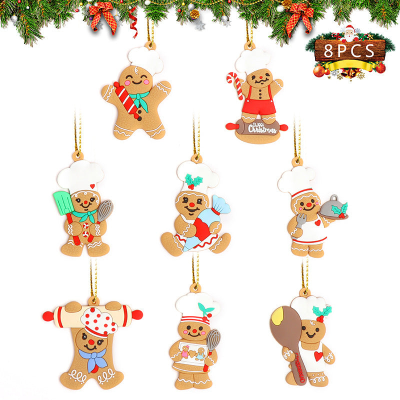 Cross-border hot sale classic Christmas gingerbread man pendant, Christmas decorations, Christmas tree pendants, spot wholesale