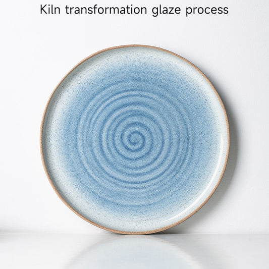 Manufacturers wholesale ceramic tableware for home creative gradient kiln glazed plates vegetable plates personality high-end literary plates