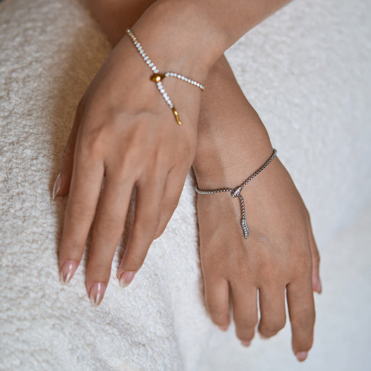 Spot wholesale European and American cross-border 18k gold-plated titanium steel vintage unique serpentine zircon fashion diamond chain bracelet ankle bracelet