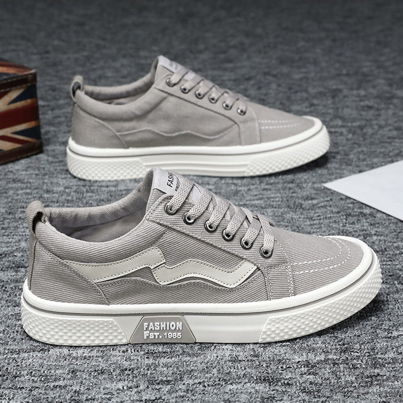 Men's shoes, spring new breathable canvas shoes, trendy and versatile, athleisure low-top shoes, men's king-size cross-border delivery