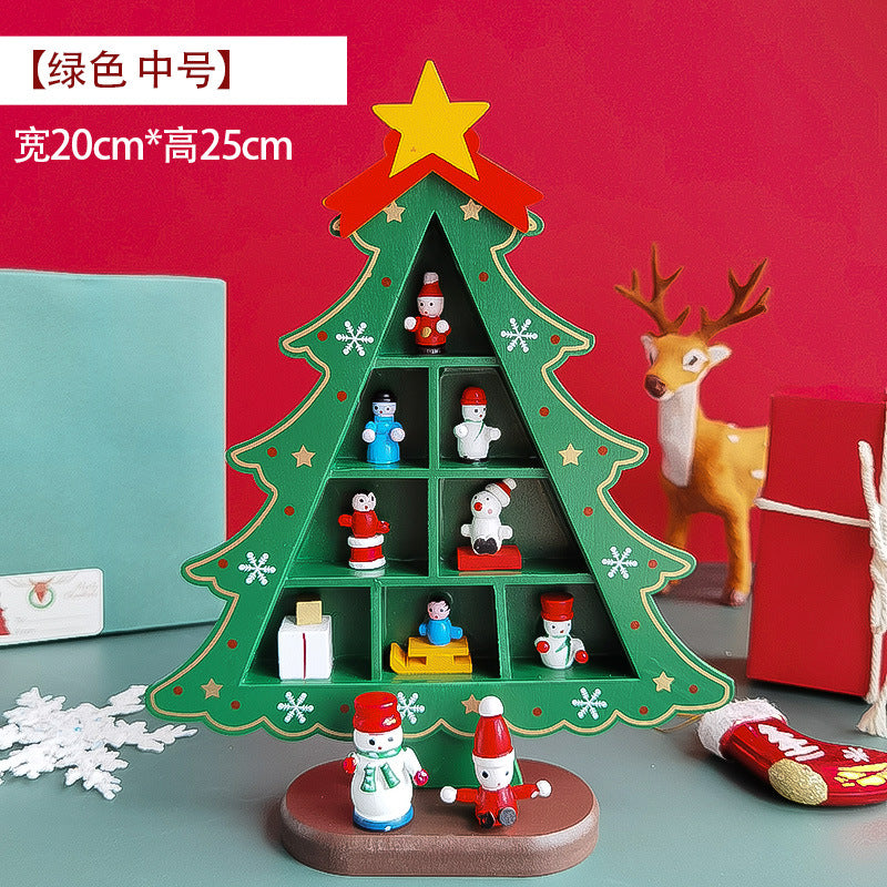 2025 Christmas Ornaments Small Mini Tree DIY Three-dimensional ins Scene Arrangement Tabletop Ornaments for Children Home
