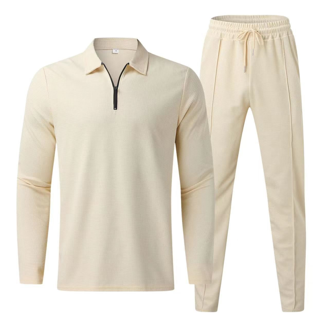Wish Independent Station Cross-border Europe and the United States Amazon European size long sleeve trousers two-piece set athleisure men's suit