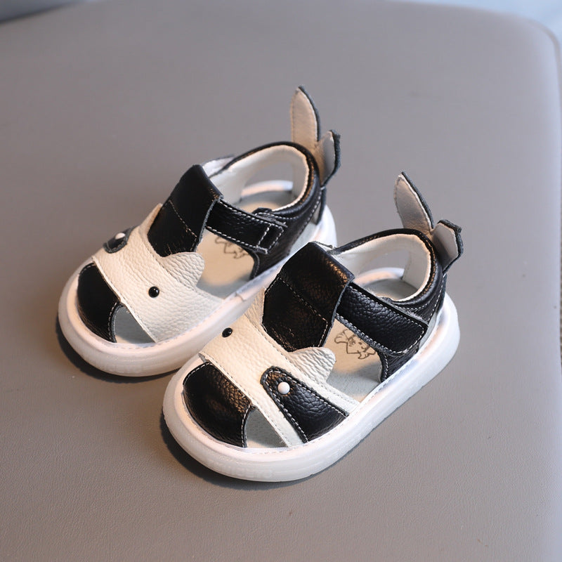 Genuine leather cowhide baby sandals for men 0-1-3 years old baby non-slip women's shoes for summer new soft-soled toddler shoes to prevent dropping