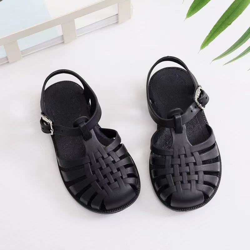 Spring, summer, boys and girls, Roman toe sandals, soft soles, hollow shoes, flat shoes, jelly shoes, baby toddlers