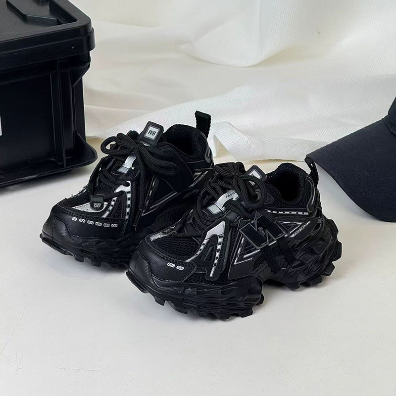 Children's Sneakers Fall 2026 New Breathable Tire Sole Running Shoes for Boys Fashion Mesh Daddy Shoes for Girls