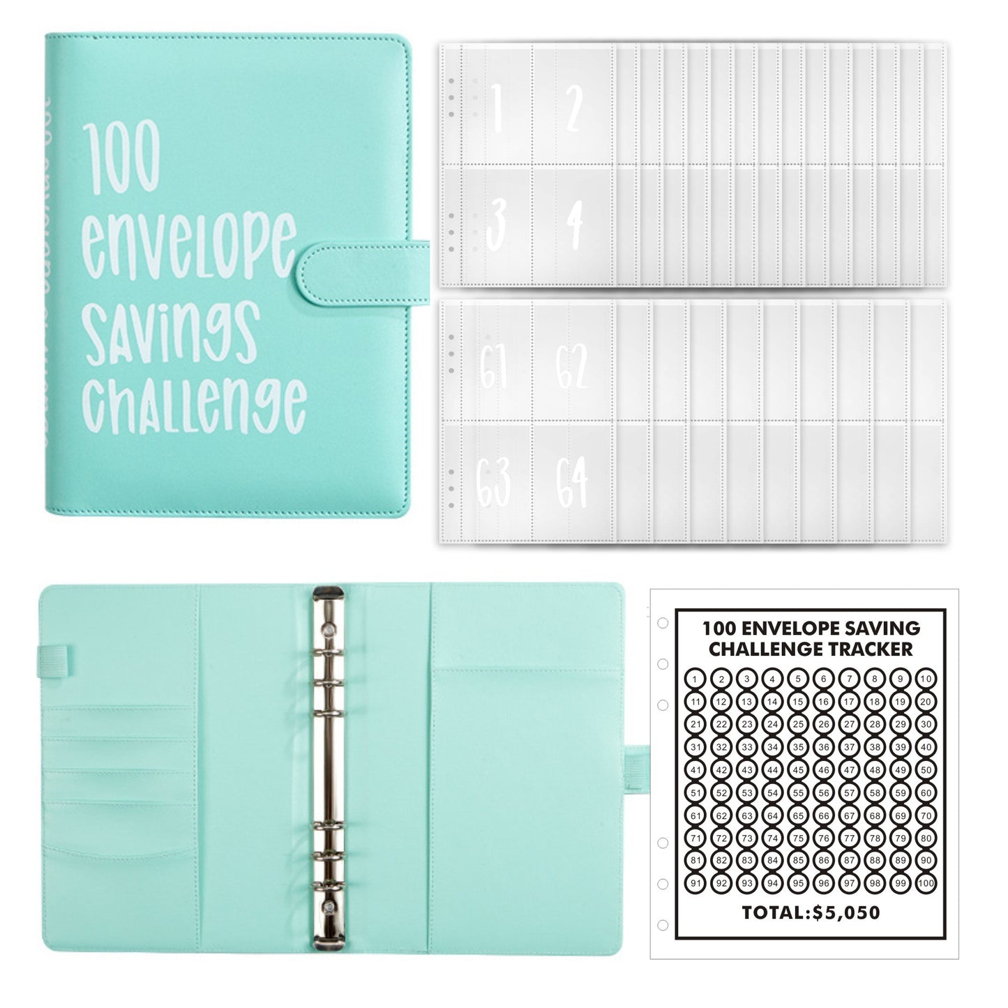 100EnvelopeChallenge Flipbook Couple Challenge Event Cash Envelope Budget Planning Notebook