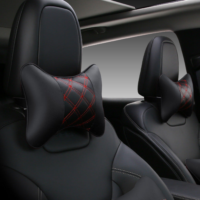 Car neck pillow car interior products a pair of leather car small pillows bone pillows car supplies four seasons