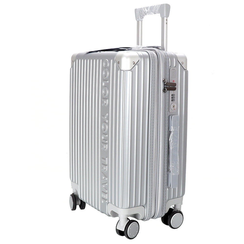 Ultra-light 20-inch cabin suitcase, expandable trolley case, USB charging multi-function luggage, pure PC lockbox bag