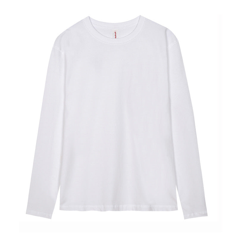 Three needles 300g heavy pure white long-sleeved T-shirt, men's pure cotton, simple and thick, impermeable, undershirt, spring and autumn