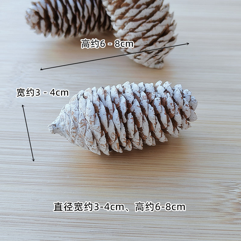 New Christmas decorations New Year Christmas handmade DIY pine ball acorn dried flower dried fruit wood chip wooden stake props