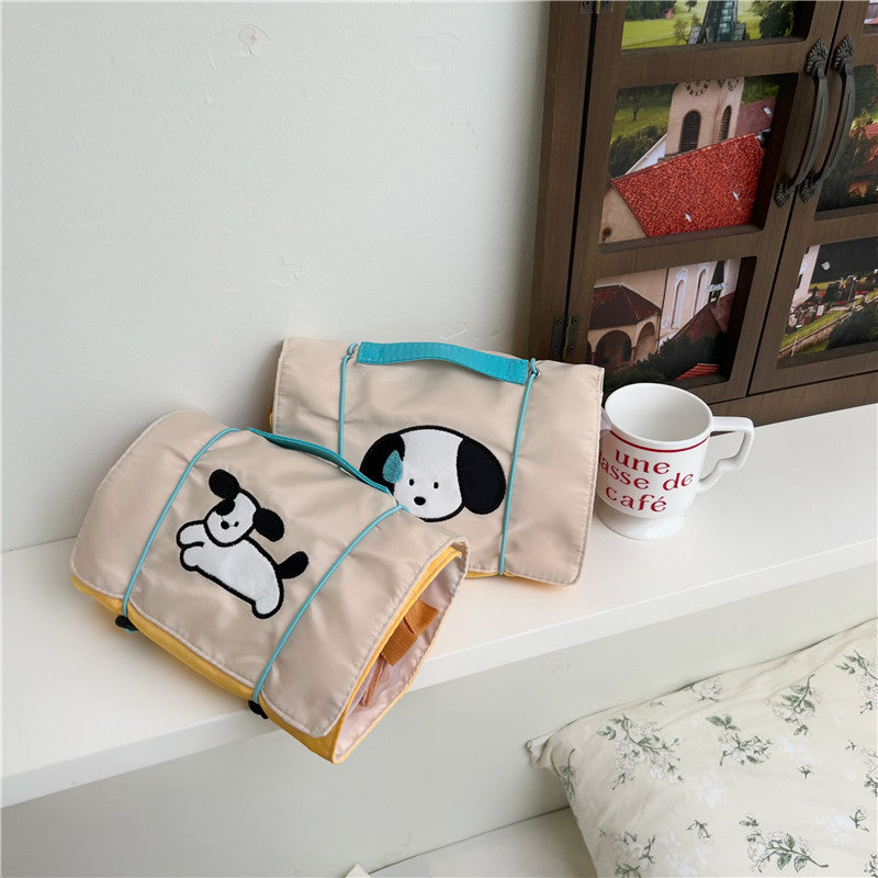 Original design puppy makeup bag, detachable mesh storage bag, large capacity portable travel 4-in-1 toiletry bag