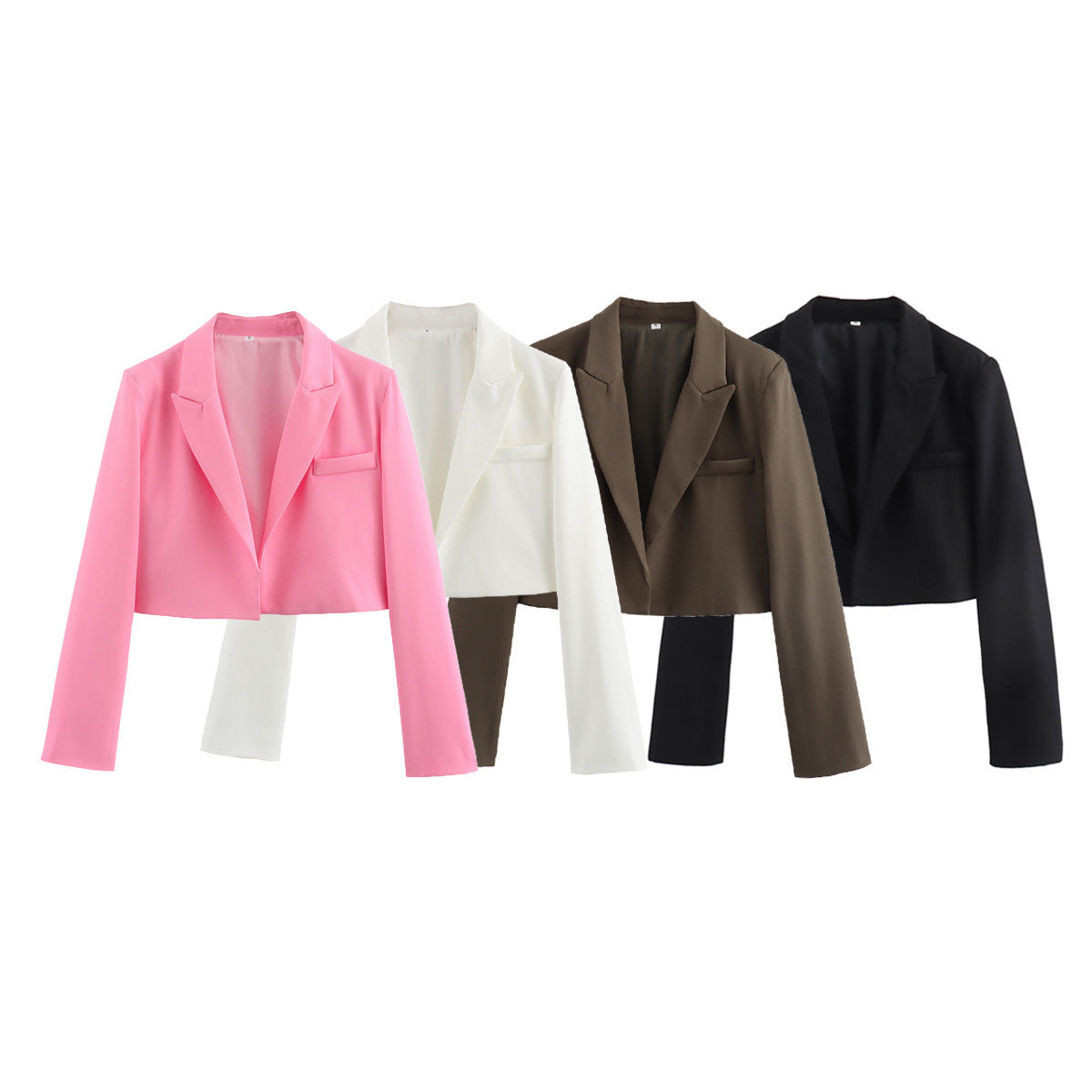 Europe and the United States Cross-border Wholesale 2024 Autumn Women's Lapel Temperament Buckle Short Slim Blazer A14058