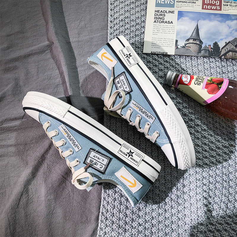 Summer casual low-top canvas men's shoes 2024 new breathable Korean version of the trend men's shoes versatile sports student board shoes