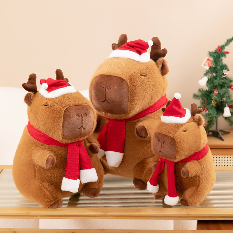 Christmas Capybara Creative Capybara Doll Capybara Doll Plush Toy Kids Throw Pillow Ornament Holiday Gift