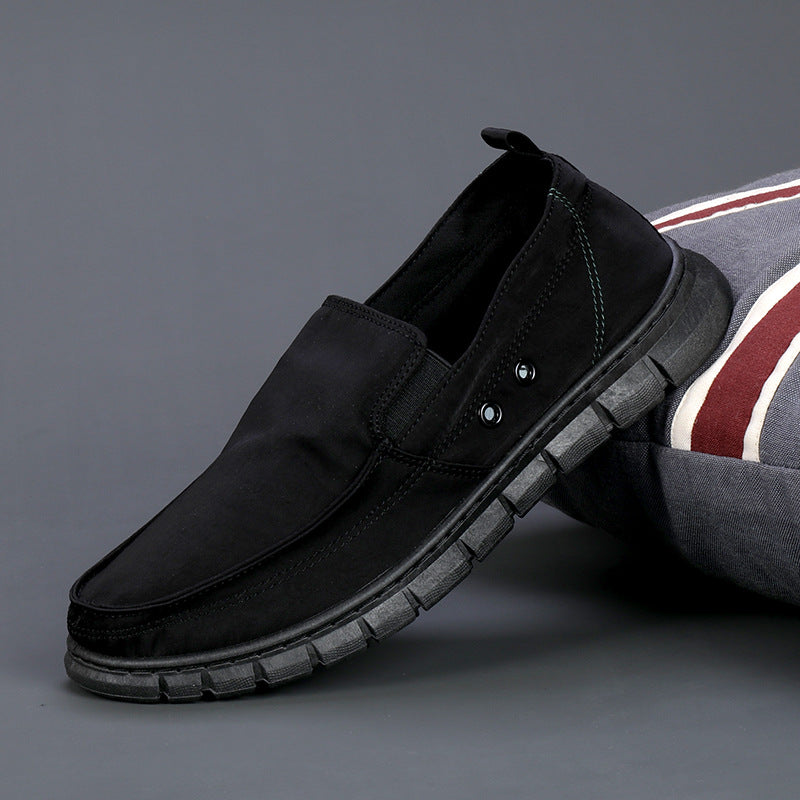 Men's new canvas shoes, men's shoes, summer tide shoes, breathable, slip-on casual shoes, old Beijing cloth shoes, lazy shoes