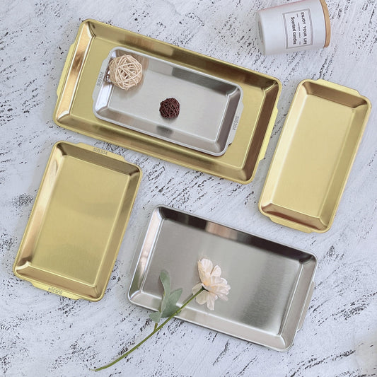 304 stainless steel rectangular plate home barbecue plate barbecue plate fruit plate beef plate sushi plate dish tray