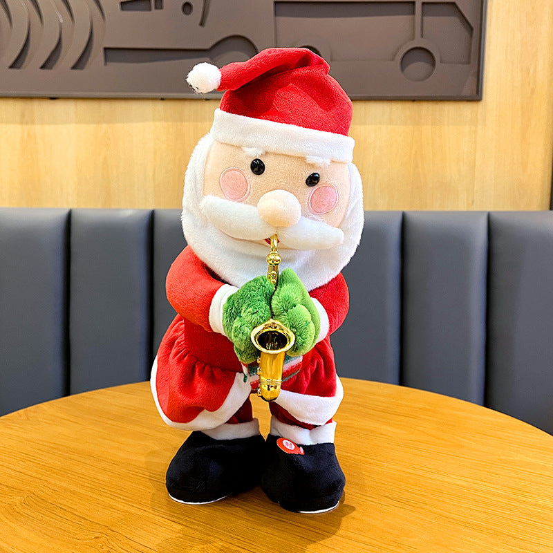 Douyin same swing plush cartoon electric Christmas toy Christmas tree glowing dancing gift mini