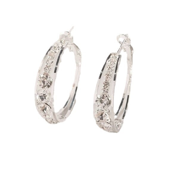Cross-border explosive products European and American diamond inlaid women's earrings Large circle earrings earrings ear jewelry manufacturers wholesale