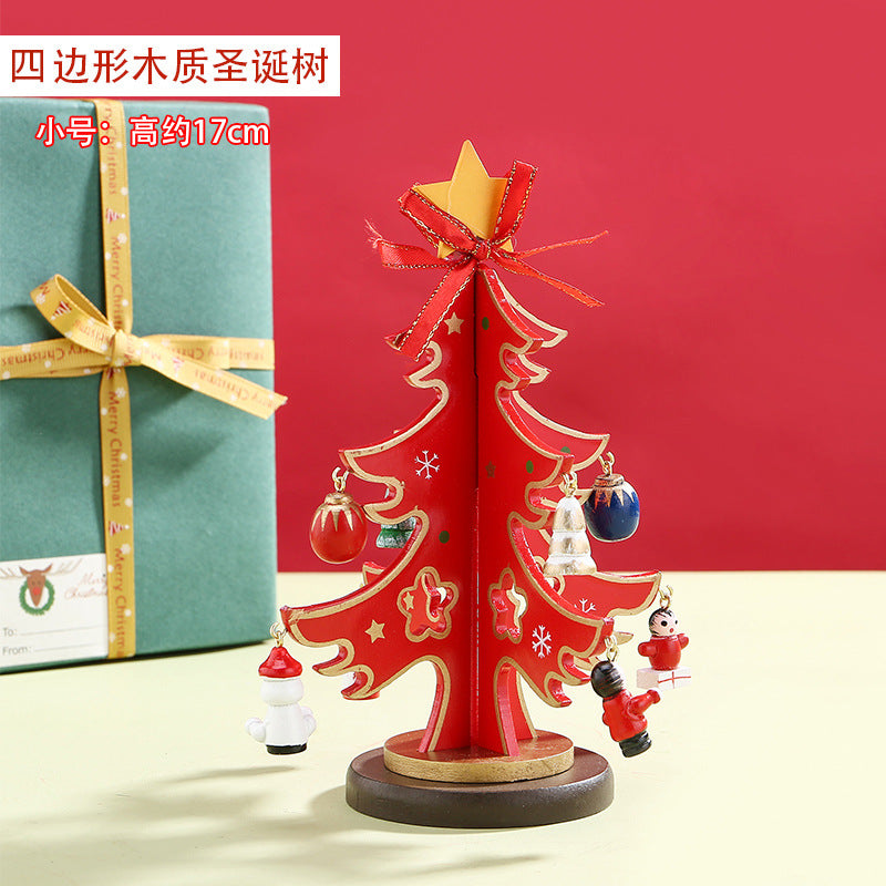 2025 Christmas Ornaments Small Mini Tree DIY Three-dimensional ins Scene Arrangement Tabletop Ornaments for Children Home