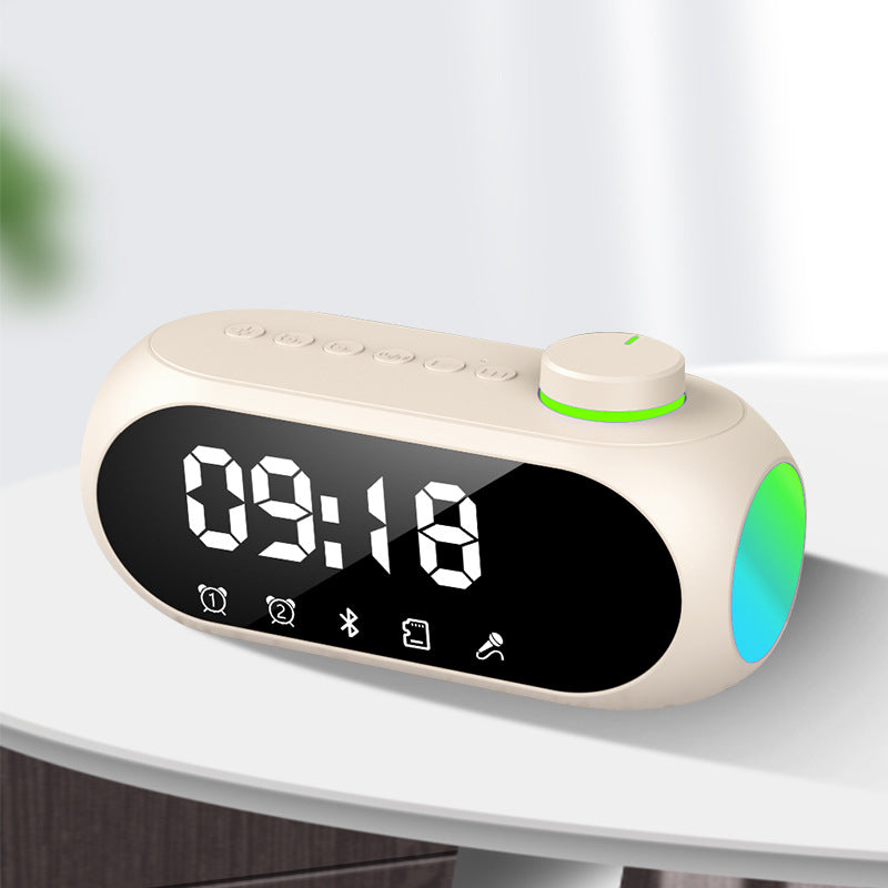 New bluetooth small speaker S18 night light speaker subwoofer portable mini clock home alarm clock desktop tone