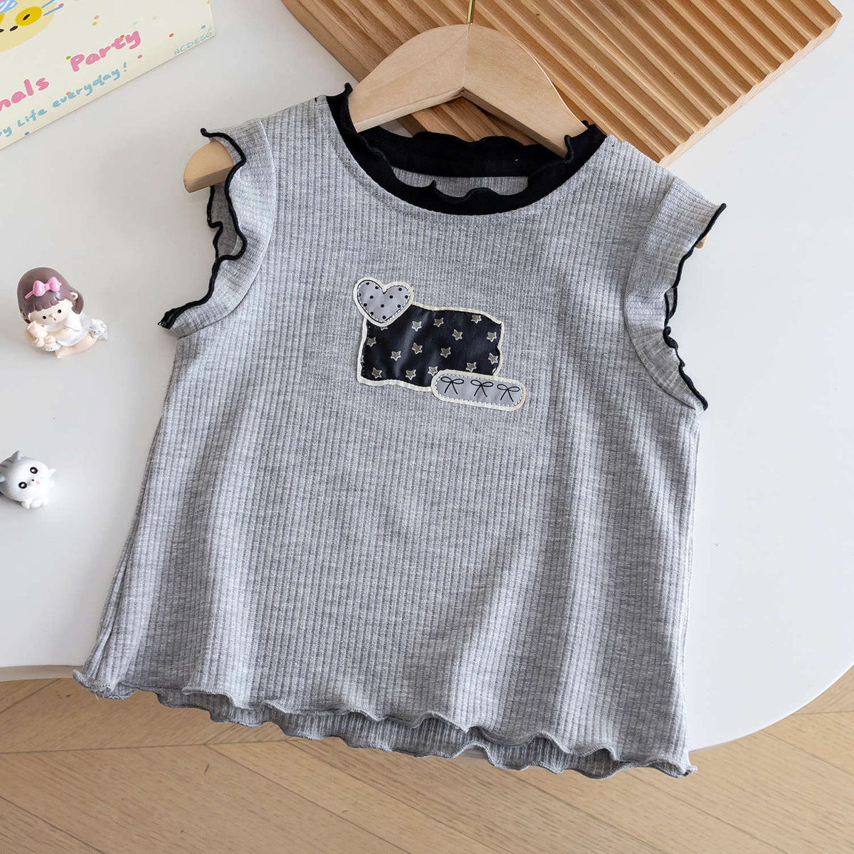 [Spot] girls' summer dress, foreign children's clothes, girls' vest T-shirt + polka dot hakatsu, two-piece summer dress new