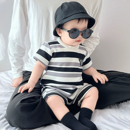 Boys' onesies, summer baby clothes, summer clothes, super cute foreign newborns, newborn babies and toddlers, summer short-sleeved outings