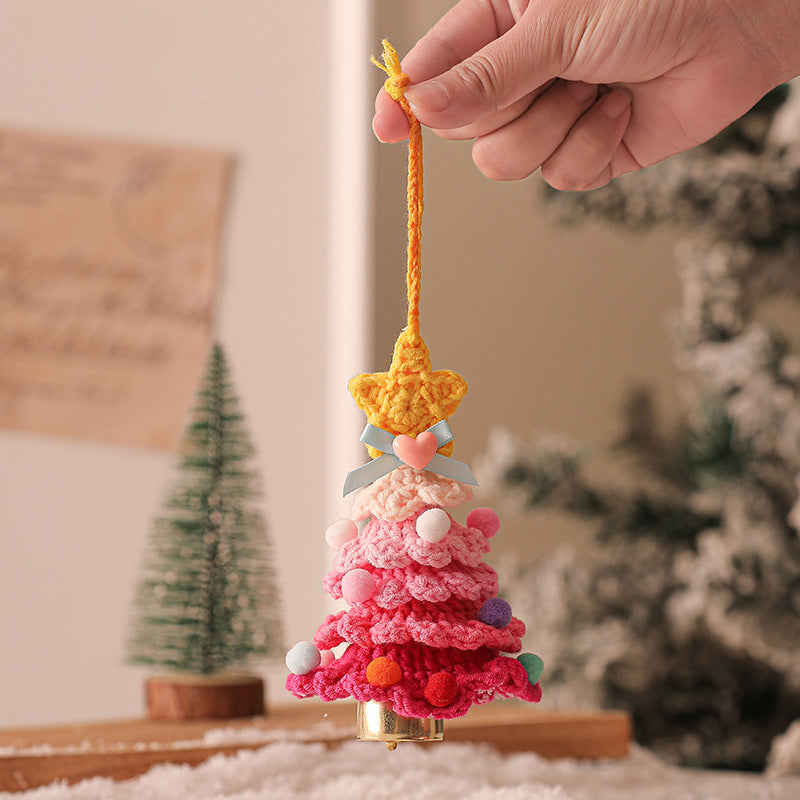 Cross-border plush Christmas pendant, woolen crochet Christmas tree ornament, Christmas decoration car pendant