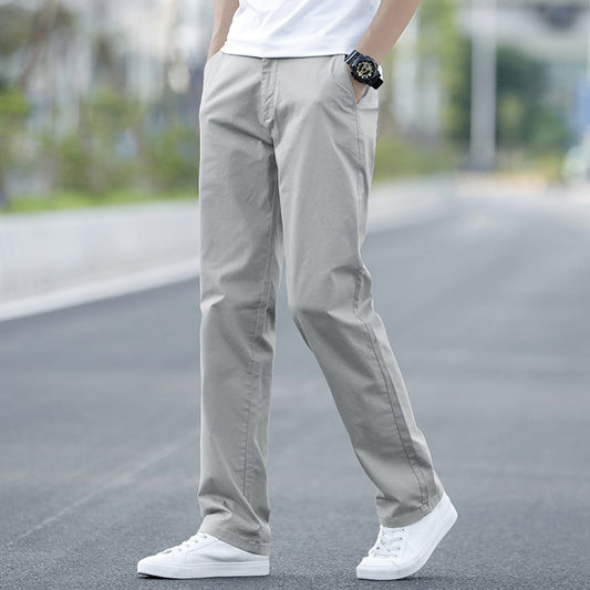 Cotton slacks men's 2025 new straight leg loose pants summer versatile business men's plus size trousers thin
