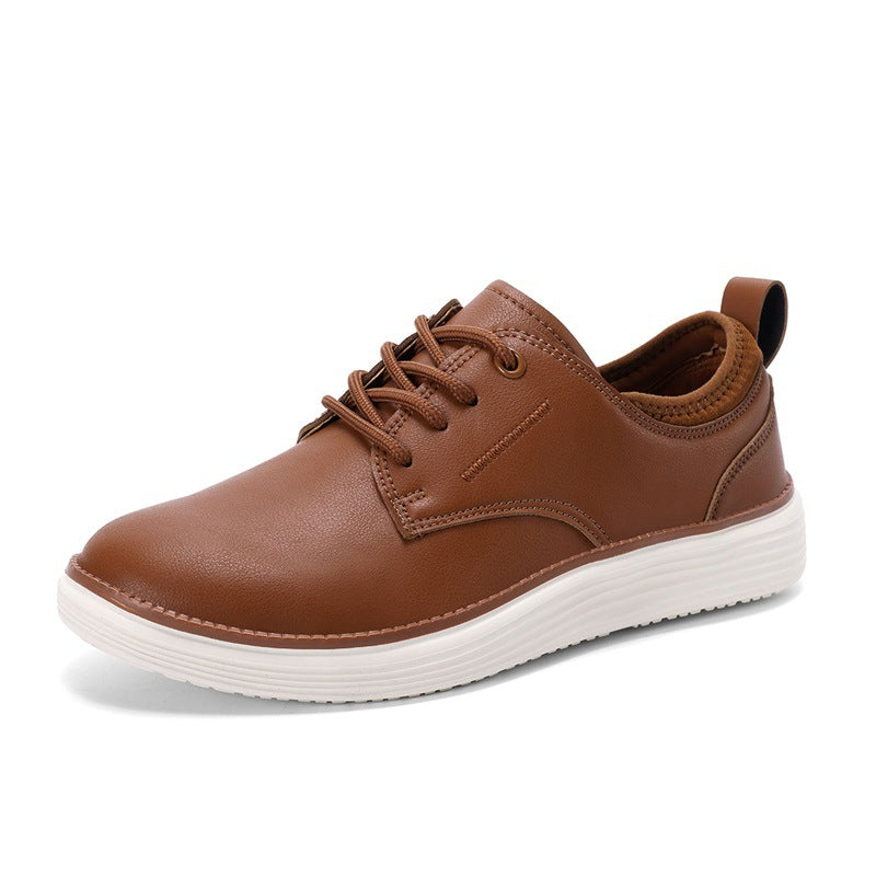 2025 cross-border explosive plus size 47 leather British versatile business casual leather shoes lightweight soft-soled hairstylist men's shoes