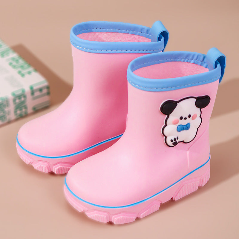 2024 Spring New Four Seasons Cartoon Children's Rain Boots Rain Boots Robot Thick-soled Anti-slip Water Shoes Boys and Girls Kindergarten