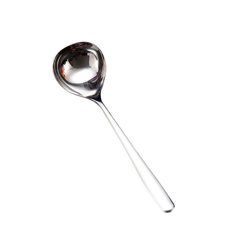 Korean Simple Stainless Steel Spoon Adult Drinking Soup Spoon Thickened Big Head Spoon Long Handle Household Drinking Porridge Spoon Holding Soup Spoon