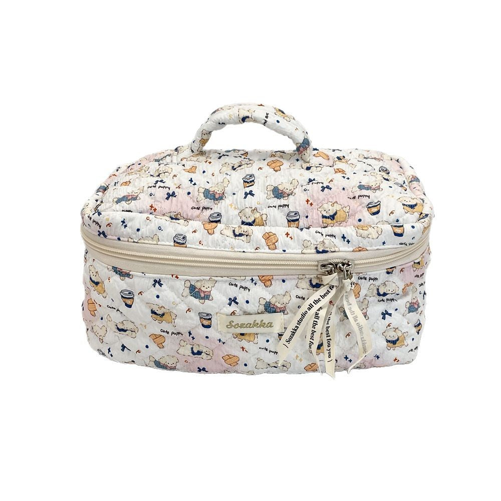 54131 [Copyright] Cosmetic bag female cartoon cute portable large capacity travel item storage bag handbag