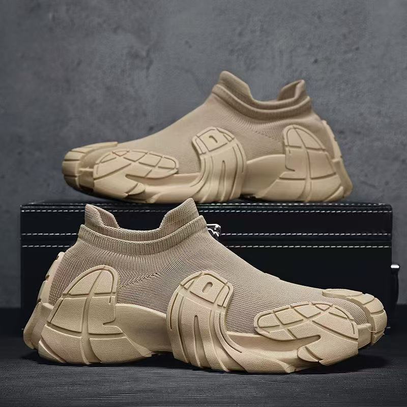Men's shoes 2025 cross-border explosive breathable mesh fly knitted shoes, youth trendy casual sneakers, soft-soled socks, shoes