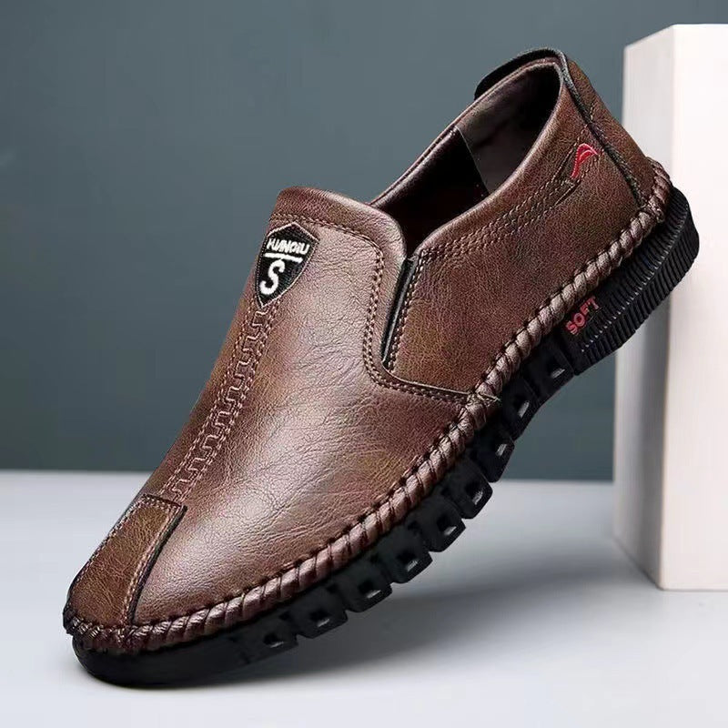 2025 Spring New Leather Shoes Men's Casual Low Heel Business Men's Shoes Fashionable Versatile Trendy Shoes Men's Dad Wholesale