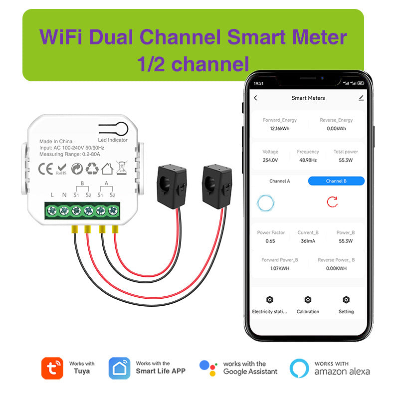 Tuya WIFI smart meter transformer detection solar photovoltaic power generation system Tuya WIFI meter