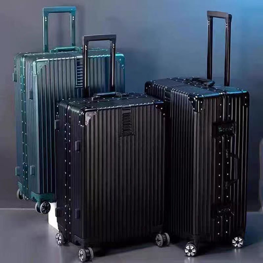 Large capacity suitcase password trolley case 20 inch carry-on suitcase aluminum frame thickened business case wholesale