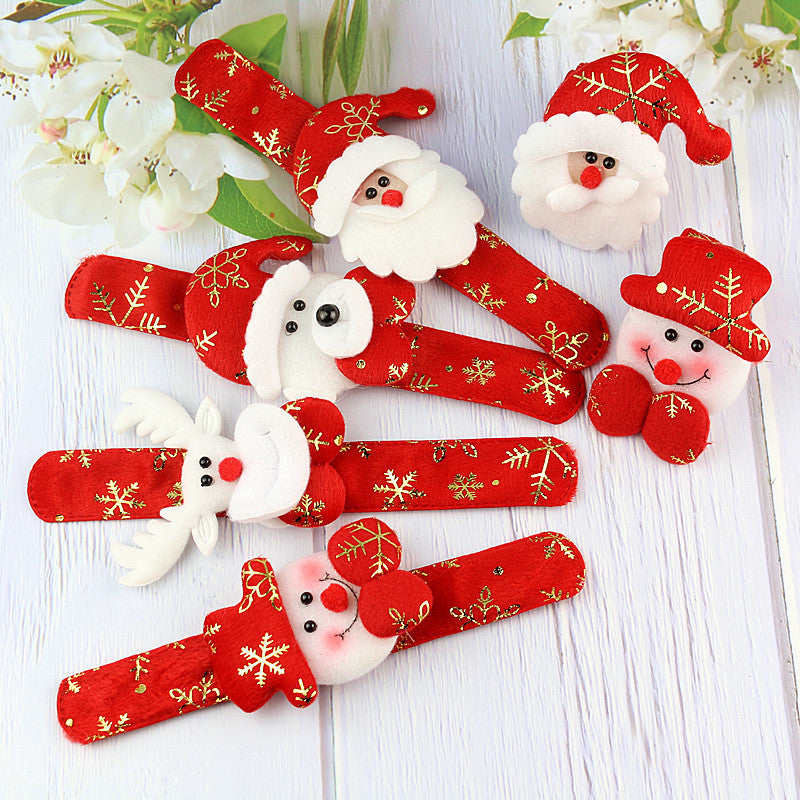 Bronzing Christmas Gifts Children's Toys Christmas Bracelet Santa Claus Patted Circle Snowman Elk Circle