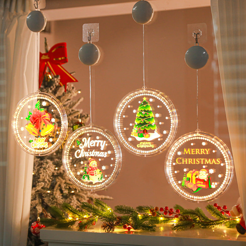 Cross-border Christmas LED Luminous Decoration Gift Window Creative Safety Knot Window Sticker Toy Gift Hanging Ornament