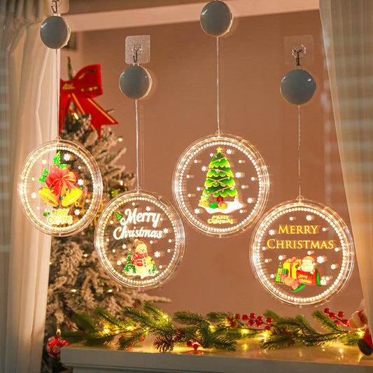 Cross-border Christmas LED Luminous Decoration Gift Window Creative Safety Knot Window Sticker Toy Gift Hanging Ornament